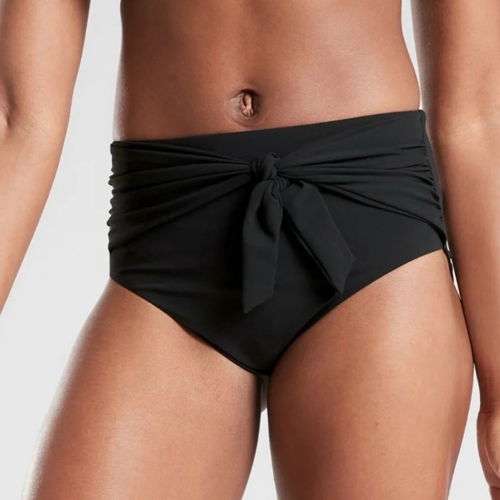 Athleta NWT Shirred Hi Cut Bikini Bottom Medium - Picture 3 of 5